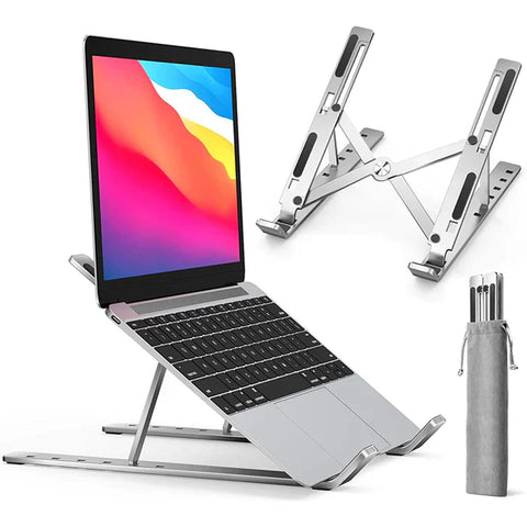 Foldable Metal Laptop Stand Adjustable Portable Laptop Holder for Desk Office & Travel