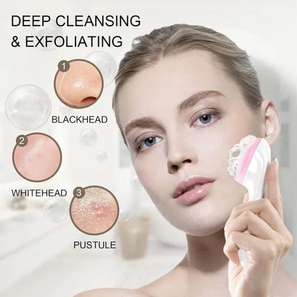 3 in 1 Silicone Bath & Skincare Set Shower Brush Back Scrubber & Face Cleansing Brush Bundle