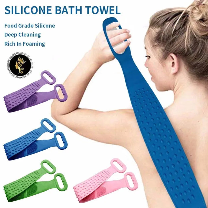 3 in 1 Silicone Bath & Skincare Set Shower Brush Back Scrubber & Face Cleansing Brush Bundle