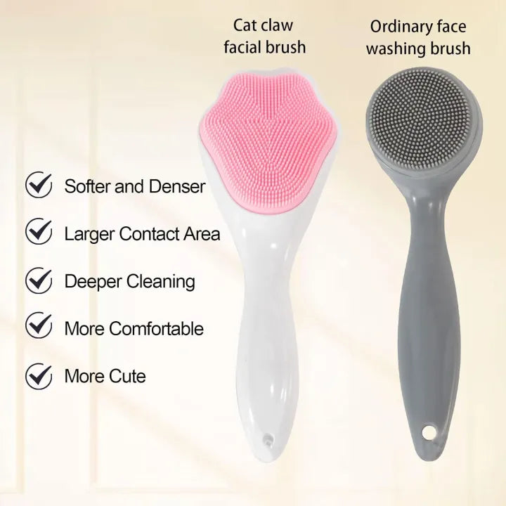 3 in 1 Silicone Bath & Skincare Set Shower Brush Back Scrubber & Face Cleansing Brush Bundle