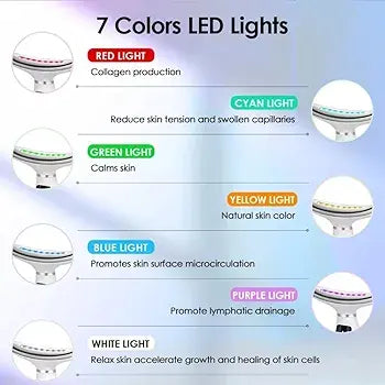 7 Color LED Face & Neck Massager Beauty Device Skin Tightening Neck Lifting Machine with 3 Intensity Levels