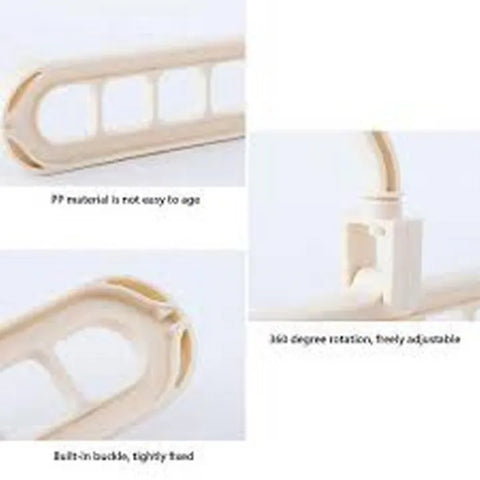 9 Hole Magic Clothes Hanger 360° Rotating Foldable Space Saving Closet Organizer