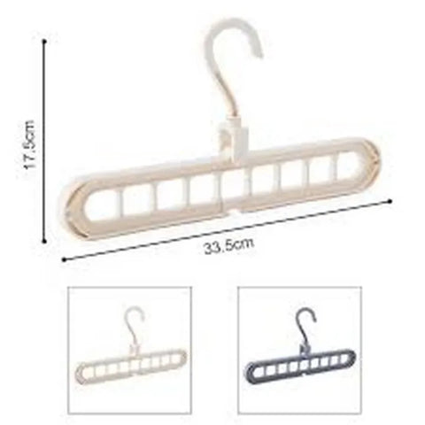 9 Hole Magic Clothes Hanger 360° Rotating Foldable Space Saving Closet Organizer