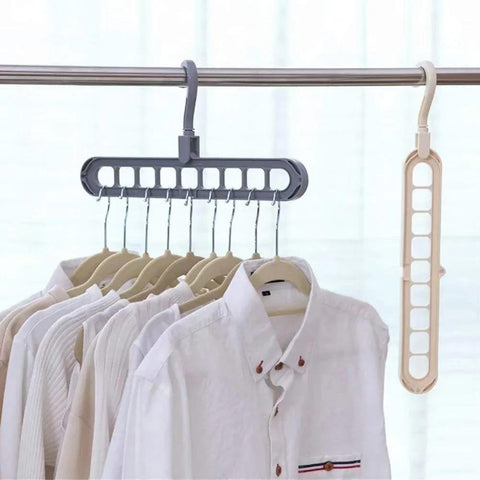 9 Hole Magic Clothes Hanger 360° Rotating Foldable Space Saving Closet Organizer