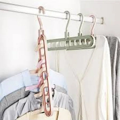 9 Hole Magic Clothes Hanger 360° Rotating Foldable Space Saving Closet Organizer