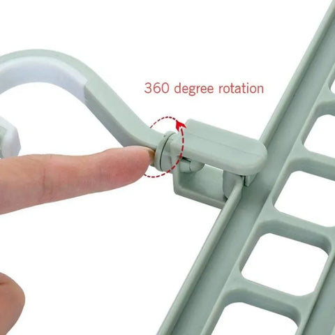 9 Hole Magic Clothes Hanger 360° Rotating Foldable Space Saving Closet Organizer