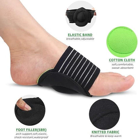 Arch Support Cushion Foot Pads Shock Absorbing Insoles for Plantar Fasciitis & Foot Pain Relief