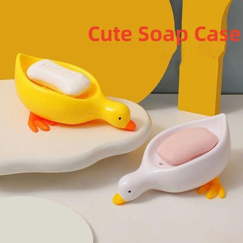 Cute Duck Soap Holder Soap Drying Rack Portable Bathroom & Kitchen Soap Organizer