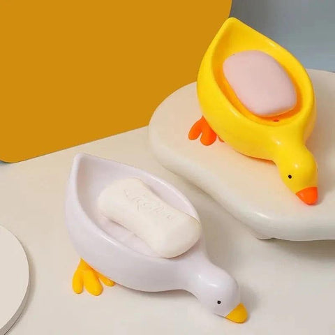 Cute Duck Soap Holder Soap Drying Rack Portable Bathroom & Kitchen Soap Organizer