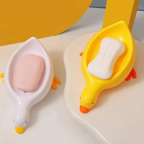 Cute Duck Soap Holder Soap Drying Rack Portable Bathroom & Kitchen Soap Organizer
