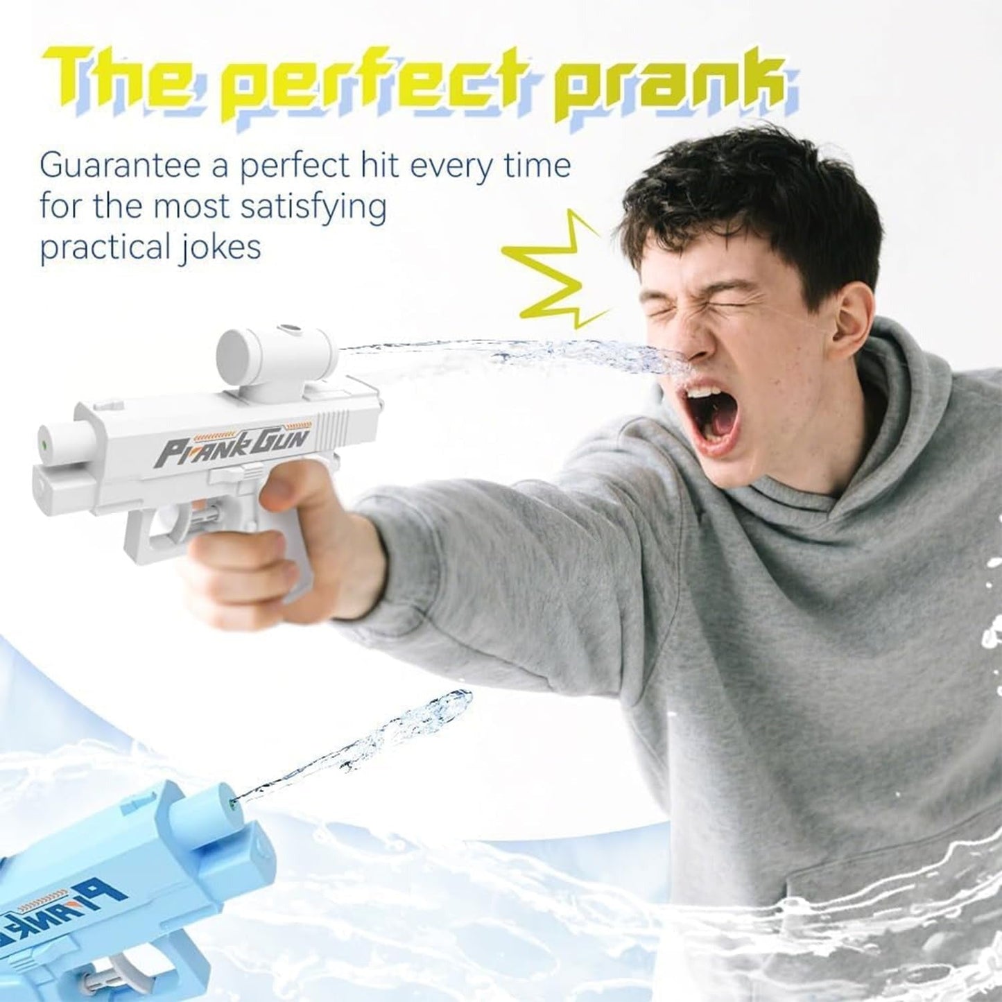 Double Sided Prank Water Gun Toy Funny Squirt Pistol for Kids Summer Pool & Beach Play