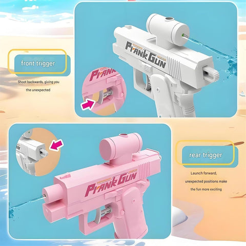 Double Sided Prank Water Gun Toy Funny Squirt Pistol for Kids Summer Pool & Beach Play