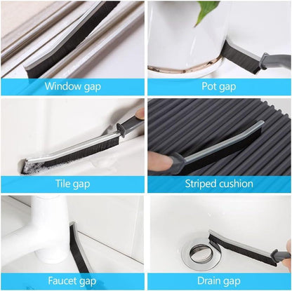 Hard Bristle Crevice Cleaning Brush Multifunctional Gap Cleaning Tool for Kitchen Bathroom & Home (2Pcs))