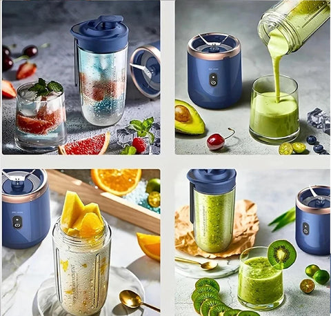 Hexa Blade Portable Juicer Blender USB Rechargeable Mini Smoothie Maker 400ml