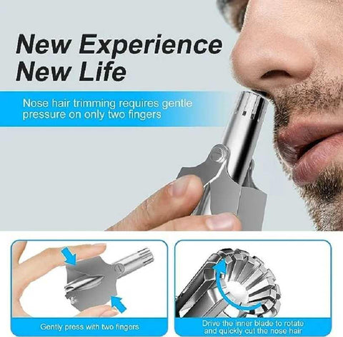 Manual Nose Hair Trimmer Stainless Steel Portable Nose & Ear Hair Removal Tool