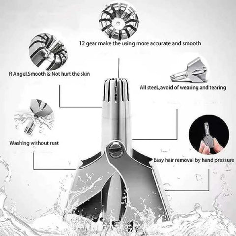 Manual Nose Hair Trimmer Stainless Steel Portable Nose & Ear Hair Removal Tool