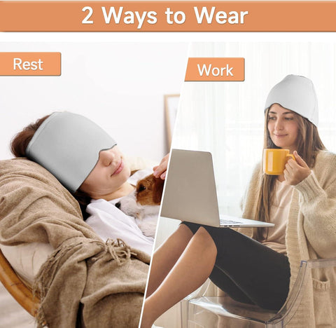 Migraine Relief Ice Cap Cooling Head Wrap for Headache Stress & Migraine Therapy