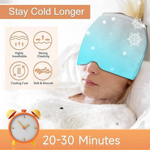 Migraine Relief Ice Cap Cooling Head Wrap for Headache Stress & Migraine Therapy