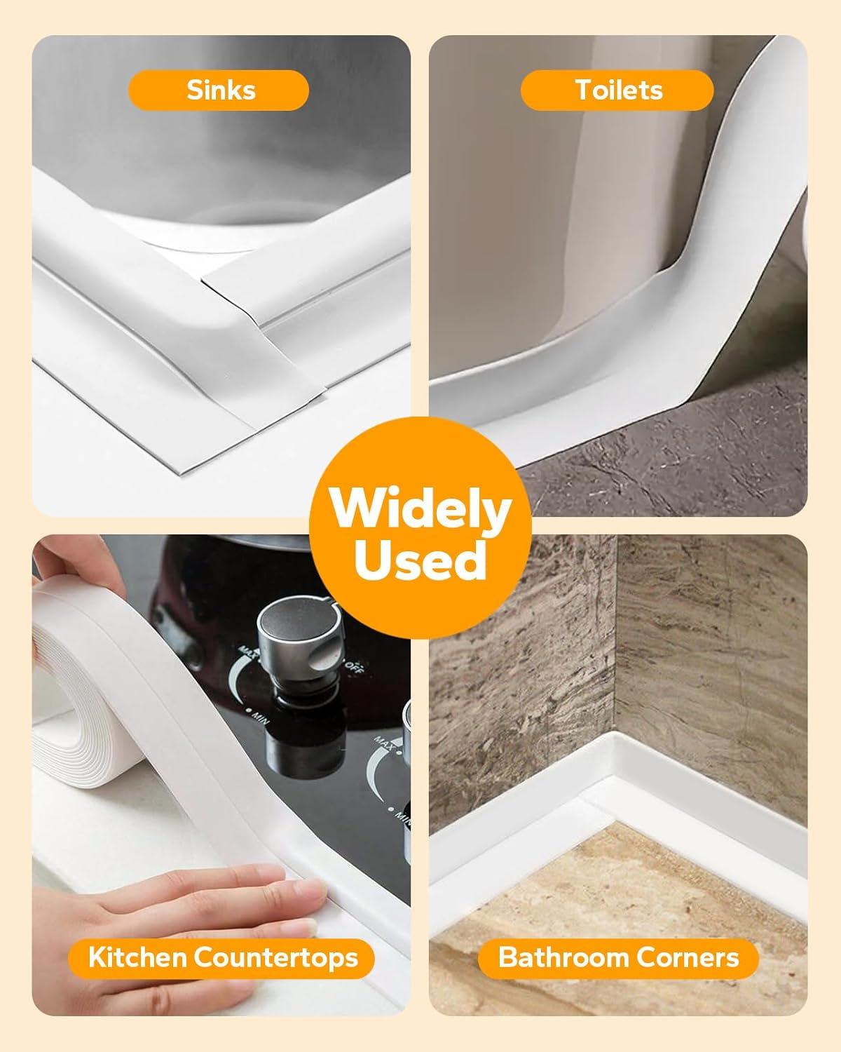 Self Adhesive Caulk Tape Waterproof Wall Sealing Strip for Kitchen Bathroom Sink & Toilet