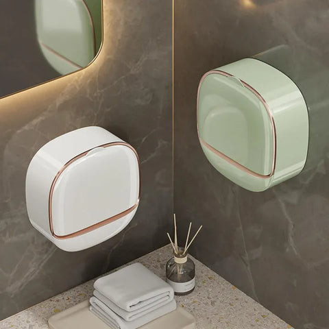 Self Draining Soap Dispenser Holder Round Shape Soap Dish for Bathroom & Kitchen
