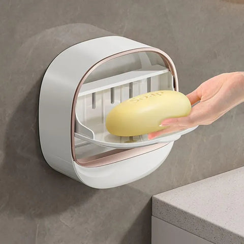 Self Draining Soap Dispenser Holder Round Shape Soap Dish for Bathroom & Kitchen