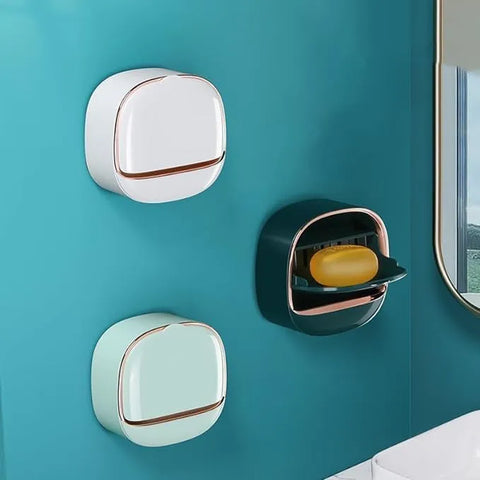 Self Draining Soap Dispenser Holder Round Shape Soap Dish for Bathroom & Kitchen