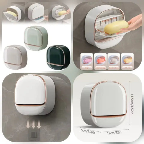 Self Draining Soap Dispenser Holder Round Shape Soap Dish for Bathroom & Kitchen