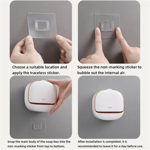 Self Draining Soap Dispenser Holder Round Shape Soap Dish for Bathroom & Kitchen