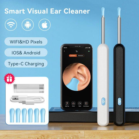Smart Ear Cleaner with Camera & LED Light Wireless Ear Wax Removal Tool USB Rechargeable