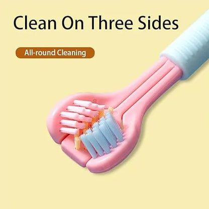 Three Sided Toothbrush 360° Coverage Soft Bristle Toothbrush with Replaceable Heads