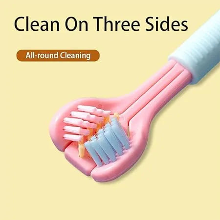 Three Sided Toothbrush 360° Coverage Soft Bristle Toothbrush with Replaceable Heads