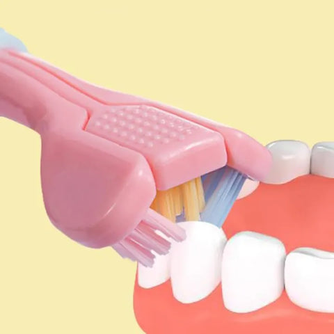 Three Sided Toothbrush 360° Coverage Soft Bristle Toothbrush with Replaceable Heads