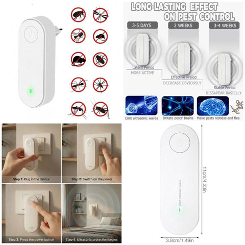 Ultrasonic Pest Repeller Electronic Mosquito Mouse Cockroach Spider Insect Repellent for Home