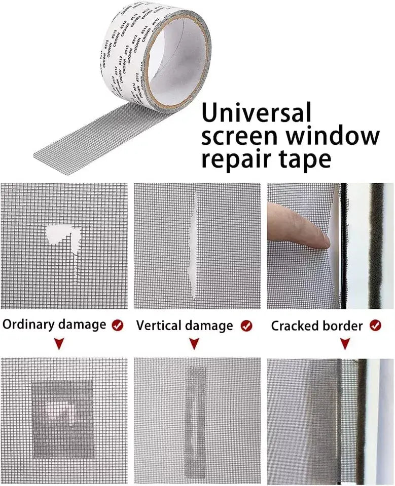 Window Screen Repair Tape Self Adhesive Fiberglass Mesh Patch Roll 2 Meter Mosquito Net Repair Tape
