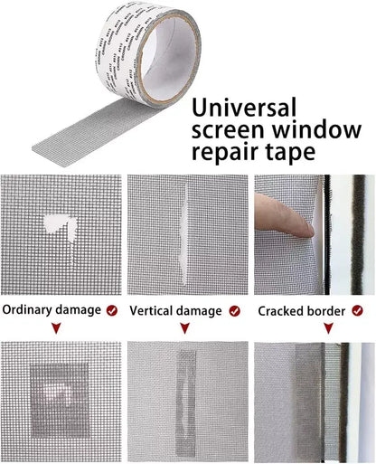 Window Screen Repair Tape Self Adhesive Fiberglass Mesh Patch Roll 2 Meter Mosquito Net Repair Tape