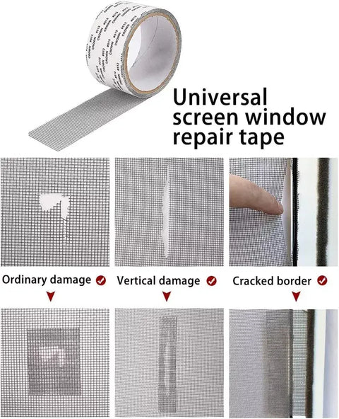 Window Screen Repair Tape Self Adhesive Fiberglass Mesh Patch Roll 2 Meter Mosquito Net Repair Tape
