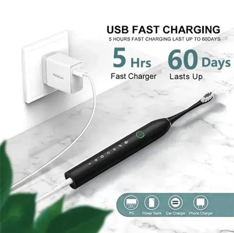 X3 Electric Toothbrush 6 Cleaning Modes USB Rechargeable Sonic Toothbrush for Adults & Kids