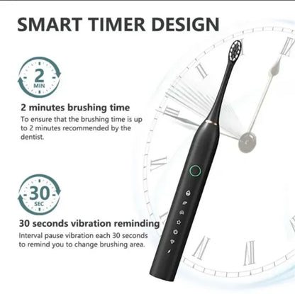 X3 Electric Toothbrush 6 Cleaning Modes USB Rechargeable Sonic Toothbrush for Adults & Kids