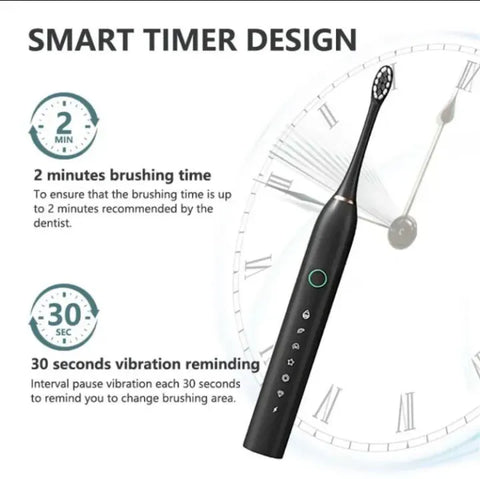 X3 Electric Toothbrush 6 Cleaning Modes USB Rechargeable Sonic Toothbrush for Adults & Kids